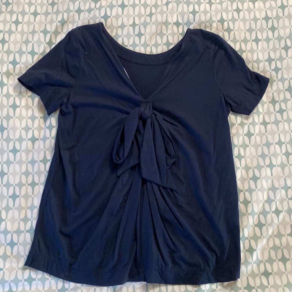 Banana Republic Navy Tie Back Jersey Tee
